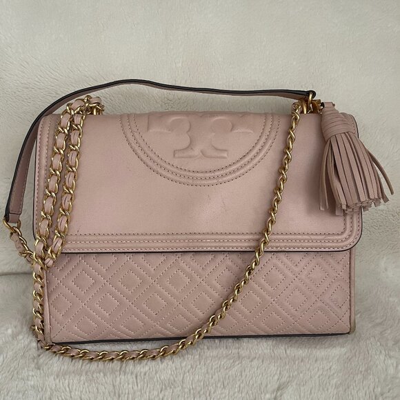 Tory Burch Handbags - Tory Burch Fleming Convertible Shoulder Bag Shell Pink